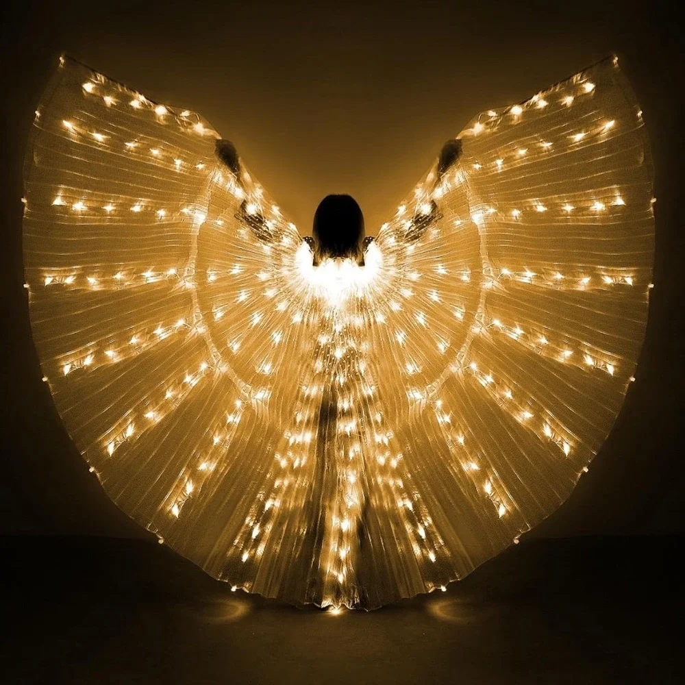 Spirit Whimsical Angel Costume with iMucci LED Wings Medium 8-10 Dress Halo